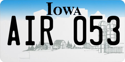 IA license plate AIR053