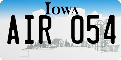 IA license plate AIR054