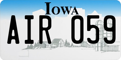 IA license plate AIR059