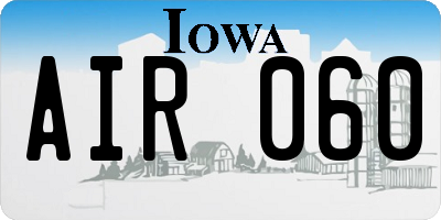 IA license plate AIR060