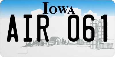 IA license plate AIR061