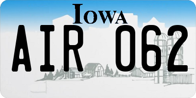 IA license plate AIR062