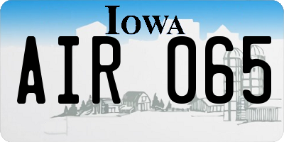 IA license plate AIR065