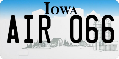IA license plate AIR066