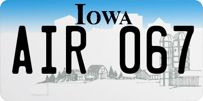 IA license plate AIR067