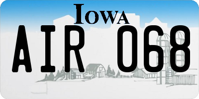 IA license plate AIR068