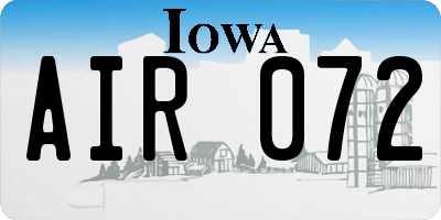 IA license plate AIR072