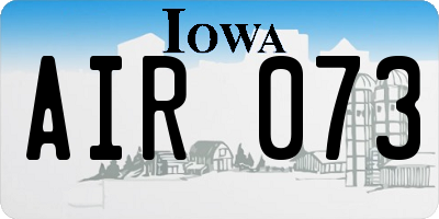 IA license plate AIR073