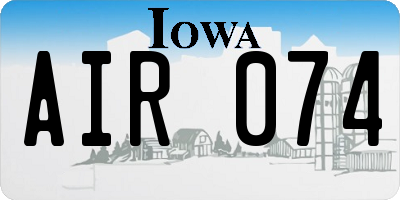 IA license plate AIR074