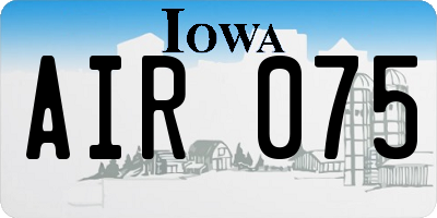 IA license plate AIR075