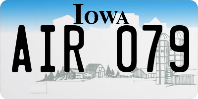 IA license plate AIR079