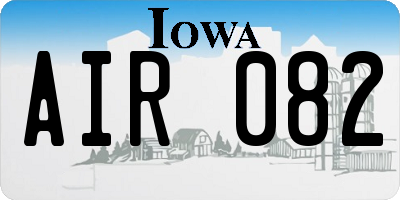 IA license plate AIR082