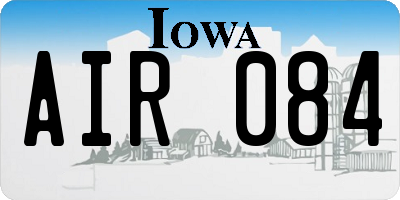 IA license plate AIR084