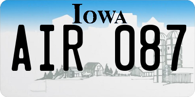 IA license plate AIR087