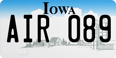 IA license plate AIR089
