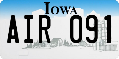 IA license plate AIR091