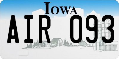 IA license plate AIR093