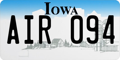 IA license plate AIR094