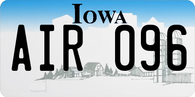 IA license plate AIR096