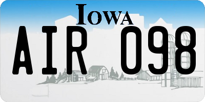 IA license plate AIR098