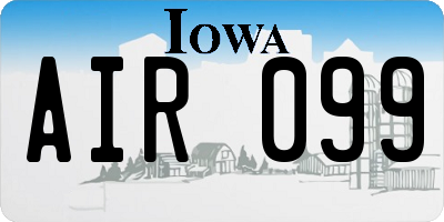 IA license plate AIR099