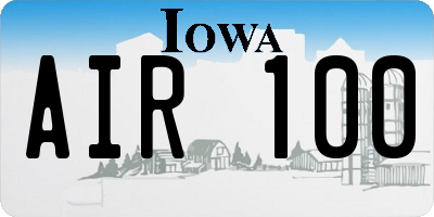 IA license plate AIR100