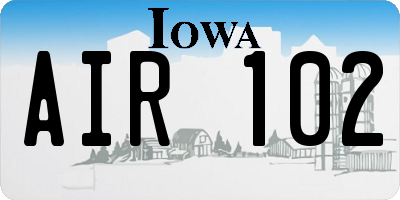 IA license plate AIR102