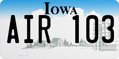 IA license plate AIR103