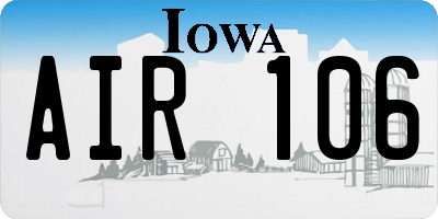 IA license plate AIR106
