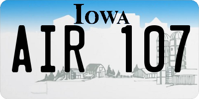 IA license plate AIR107