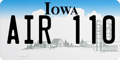 IA license plate AIR110