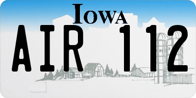 IA license plate AIR112