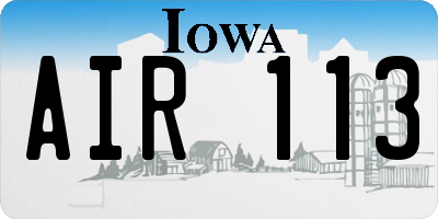 IA license plate AIR113