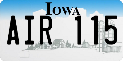 IA license plate AIR115