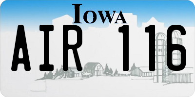 IA license plate AIR116