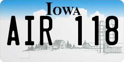 IA license plate AIR118