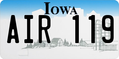 IA license plate AIR119