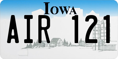 IA license plate AIR121