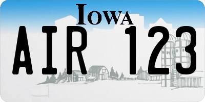 IA license plate AIR123