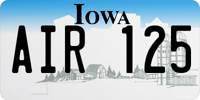 IA license plate AIR125