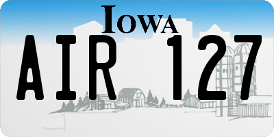 IA license plate AIR127