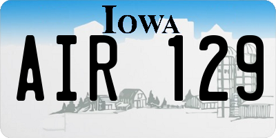 IA license plate AIR129