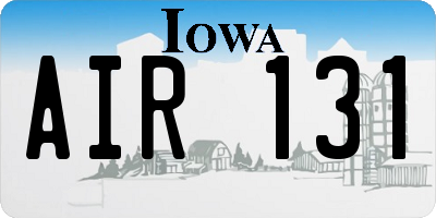 IA license plate AIR131
