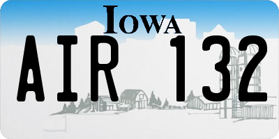 IA license plate AIR132