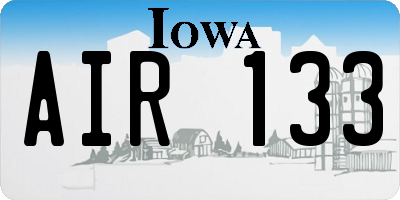 IA license plate AIR133