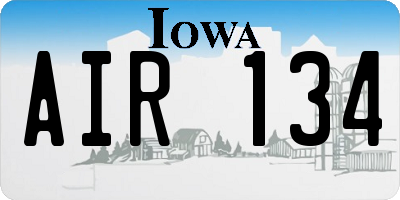 IA license plate AIR134