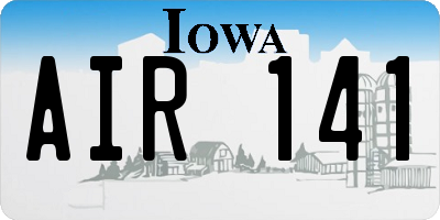 IA license plate AIR141