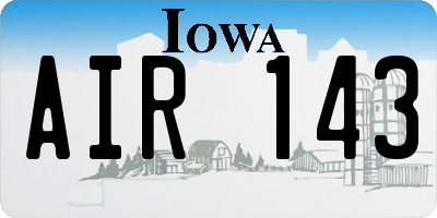 IA license plate AIR143