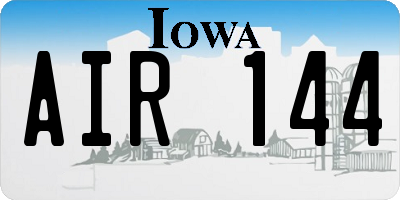 IA license plate AIR144
