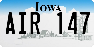 IA license plate AIR147